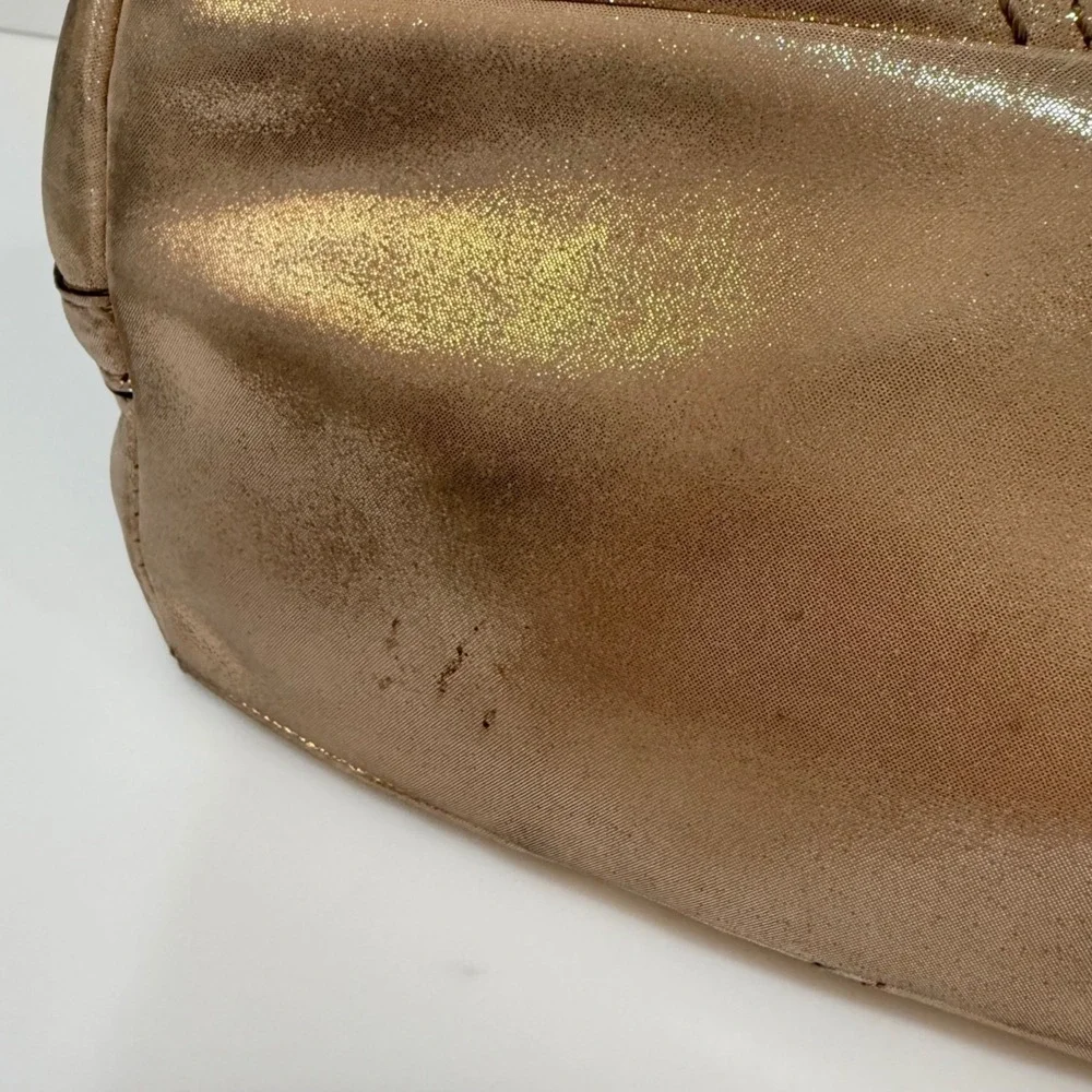 VTG Coach F17220 Soho Metallic Champagne Leather Satchel Shoulder Bag